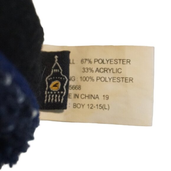 London Fog Navy Speckled Sherpa Gloves Fleece Lined Boys Large (12-15) - Picture 6 of 6